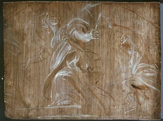 Santa Bárbara perseguida por su padre, siglo XVII